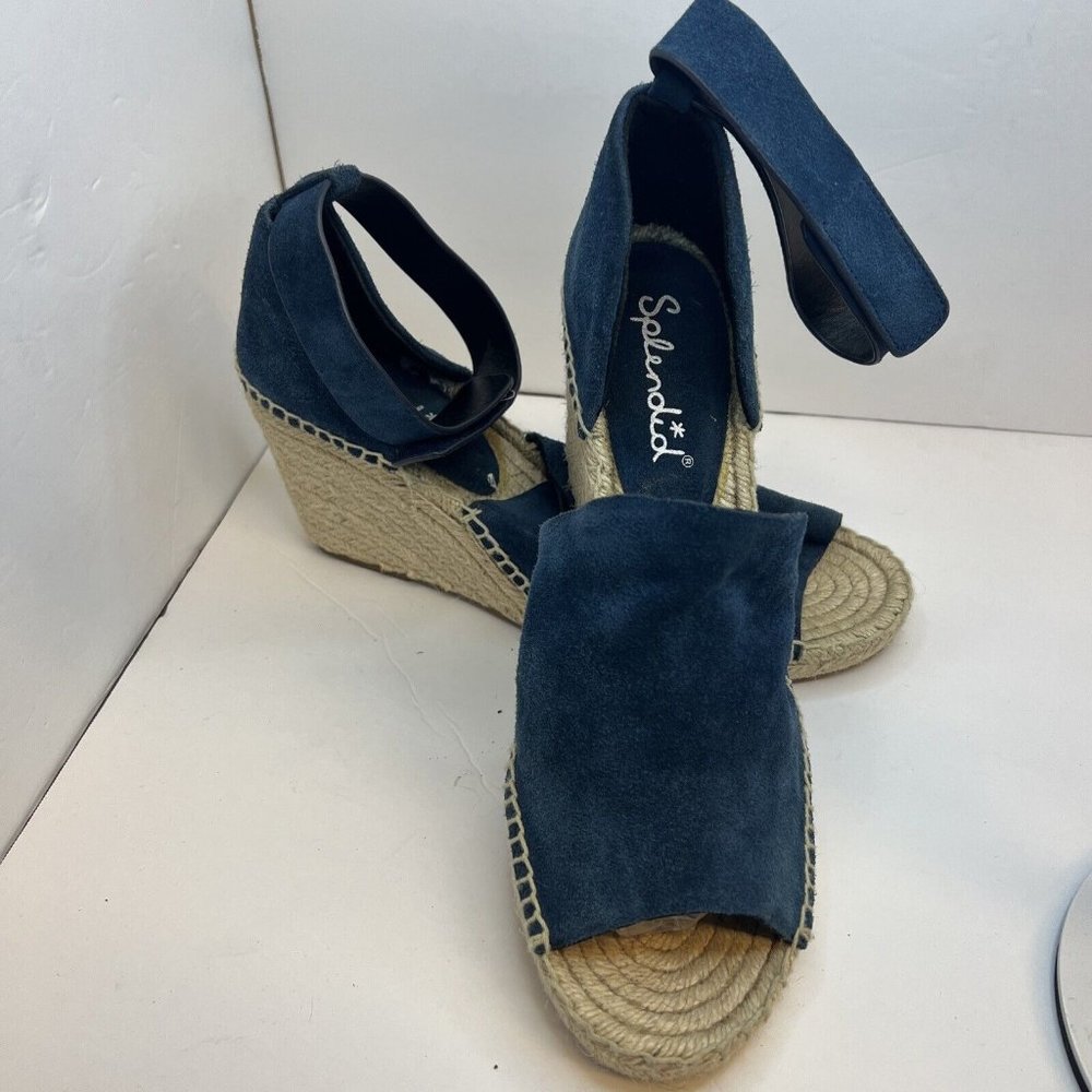 Splendid Jessica Ankewrap Suede Espadrille‎ Wedge Sandals Taupe 7
